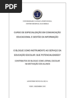 Contributos do Blogue como Jornal Escolar na Motivação dos Alunos