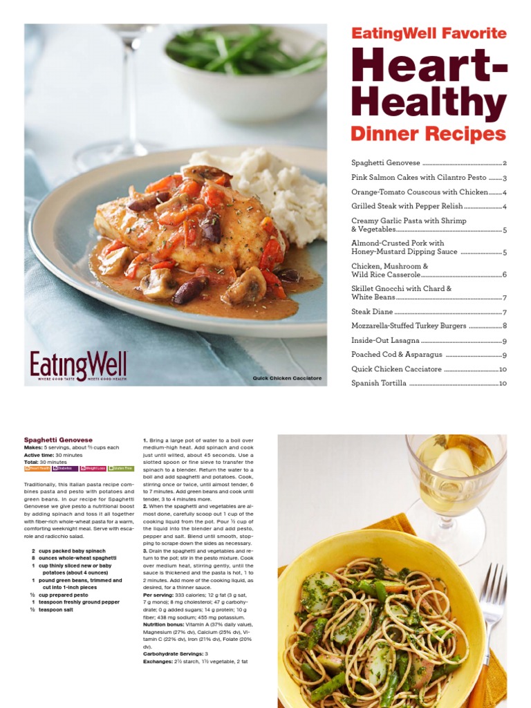 EatingWell Heart Healthy Recipes Cookbook | Pasta | Bread Crumbs