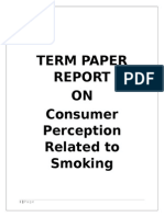 Consumer Perception Related To Smoking Term Paper Final