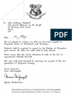 Hogwarts Acceptance Letter