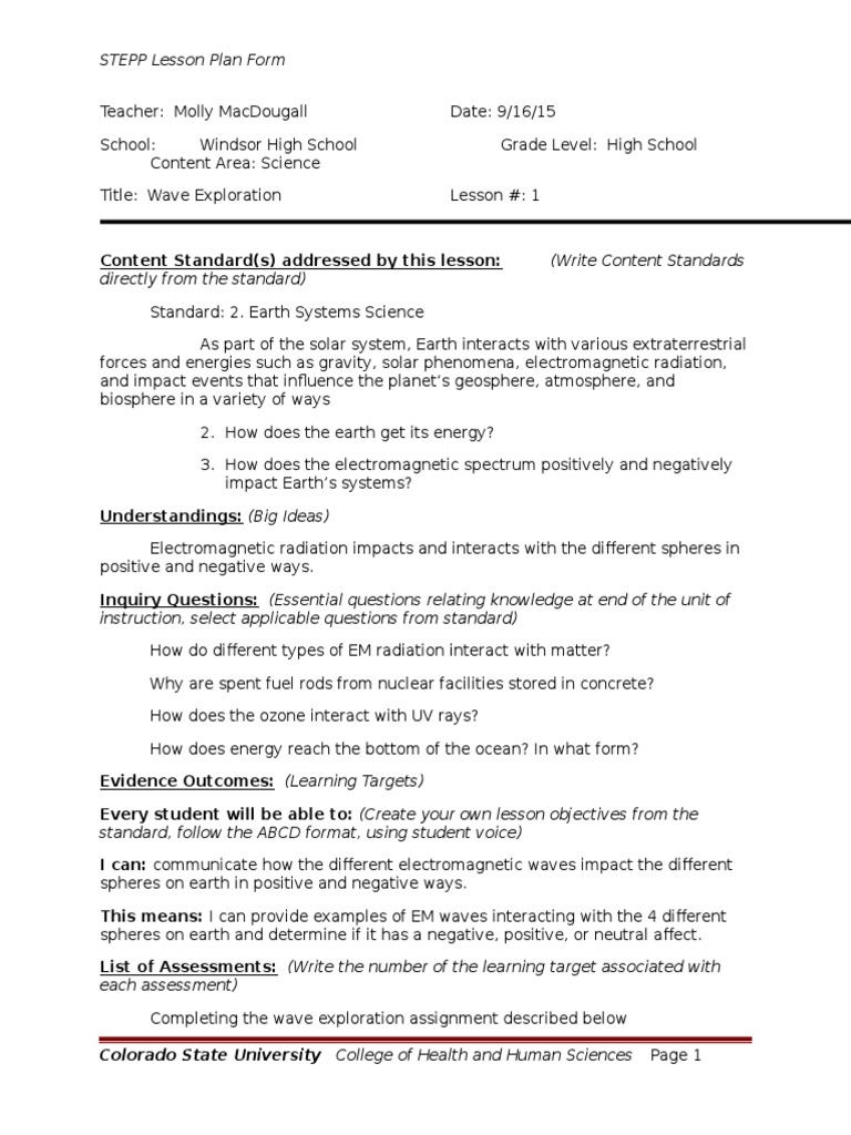 Electromagnetic Spectrum Lesson Plan | PDF | Electromagnetic Radiation ...