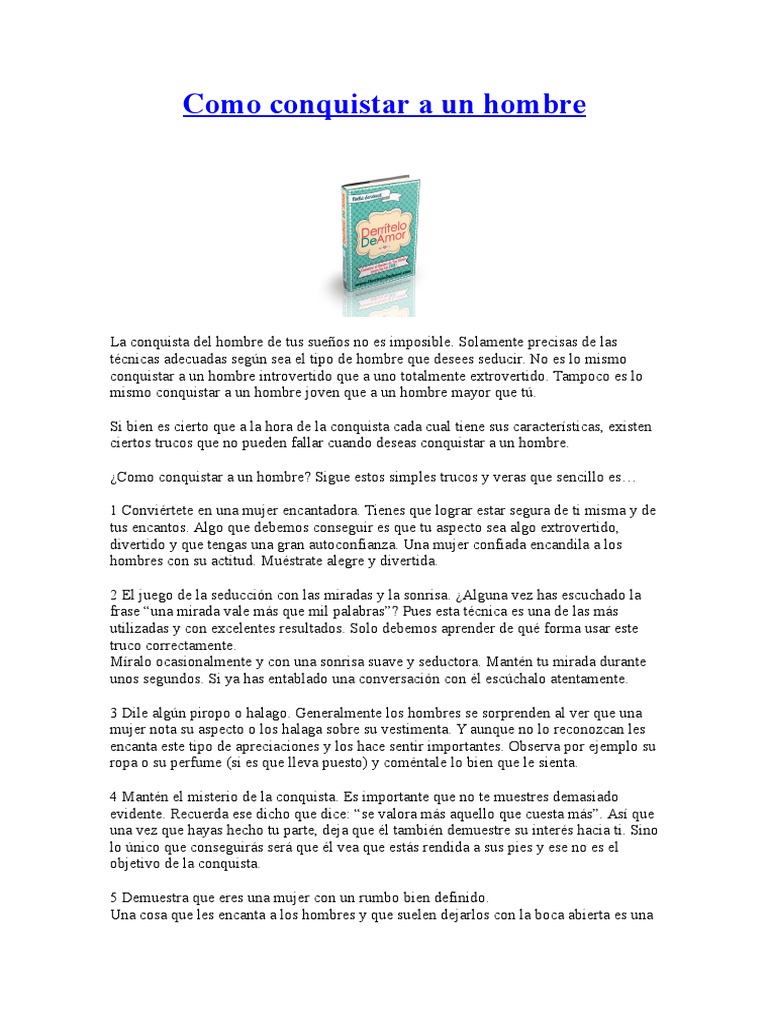 Consejos para conquistar a un hombre | PDF