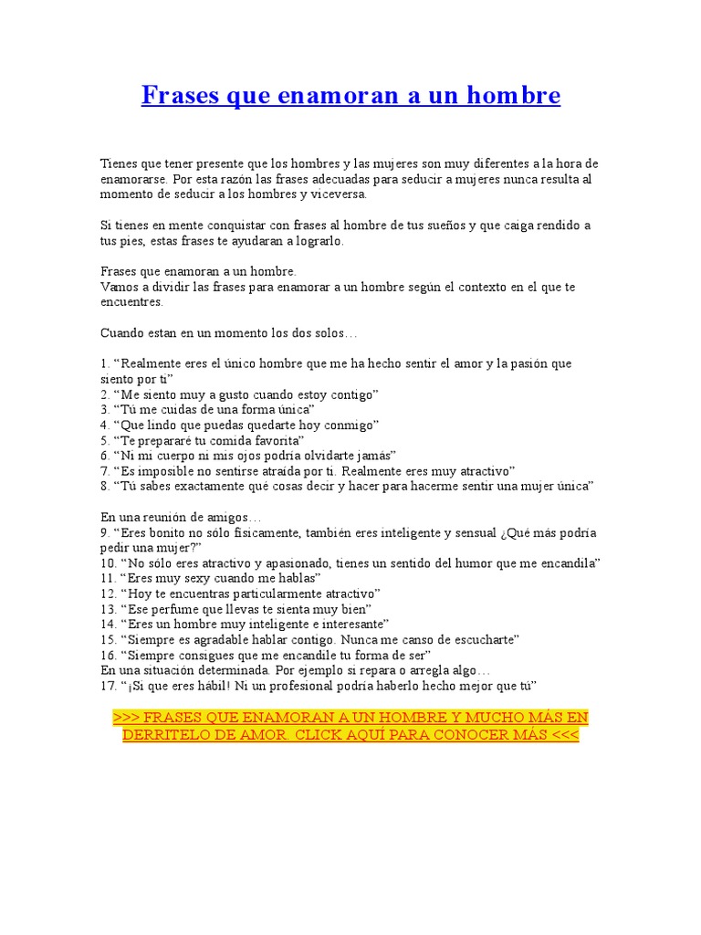 Frases para Enamorar a un Hombre | PDF
