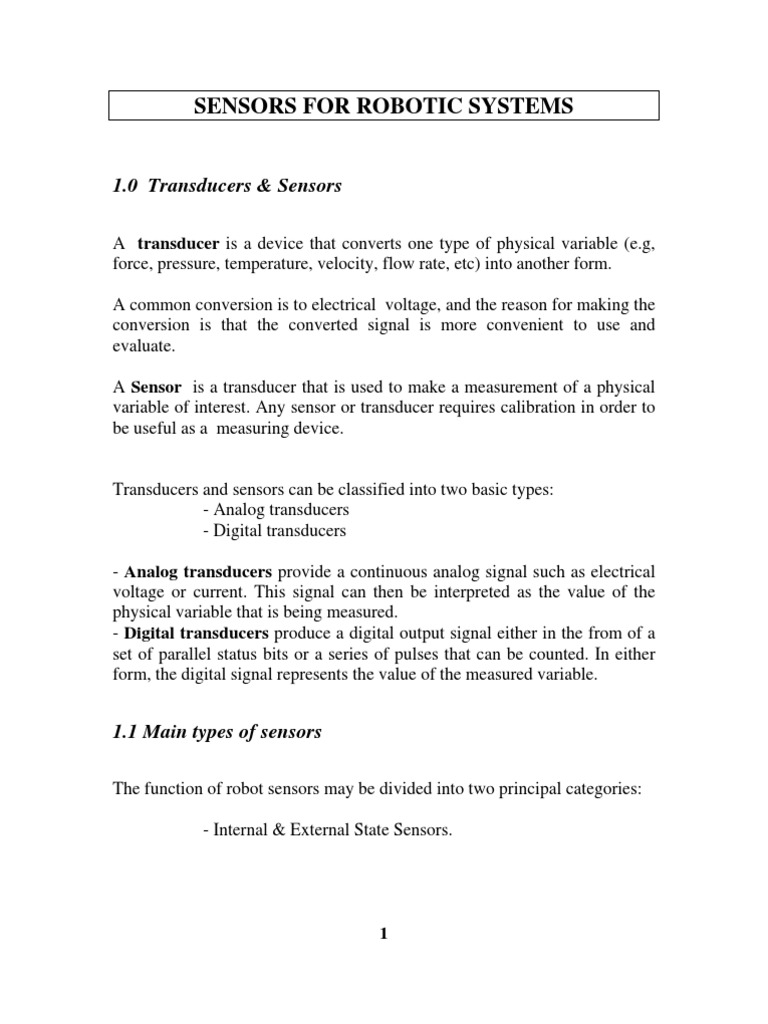 Sensors Notes PDF Sensor Optics