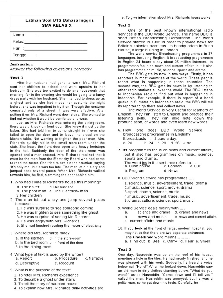 Soal Latihan Bahasa Inggris Bbc English Language