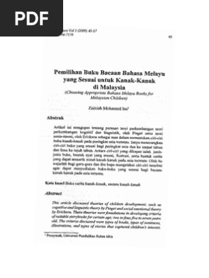 4 Vol2 Pemilihan Buku Bacaan Bahasa Melayu Yang Sesuai Untuk Kanak Kanak Di Malaysia 1
