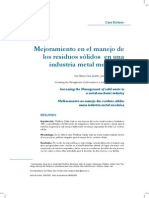 Mejoramiento en El Manejo de Los Residuos Sólidos en Una Industria Metal Mecánica