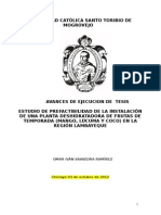 Estudio de Prefactibilidad de La Instalación de Una Planta Deshidratadora de Frutas de Temporada