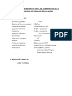 Informe de Prueba Psicológica Del Cuestionario de La Personalidad de Theodore Millon Mcmi