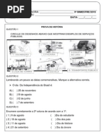 Prova de Beta -3º Ano História
