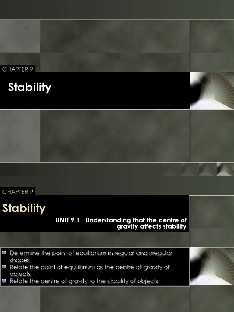 Understanding Stability in Physics | PDF | Center Of Mass | Gravity