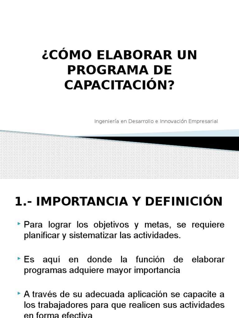 Cómo Elaborar Un Programa de Capacitación | PDF | Ciencia cognitiva ...