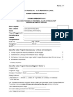 Formulir Pendaftaran BPI Afirmasi 2014