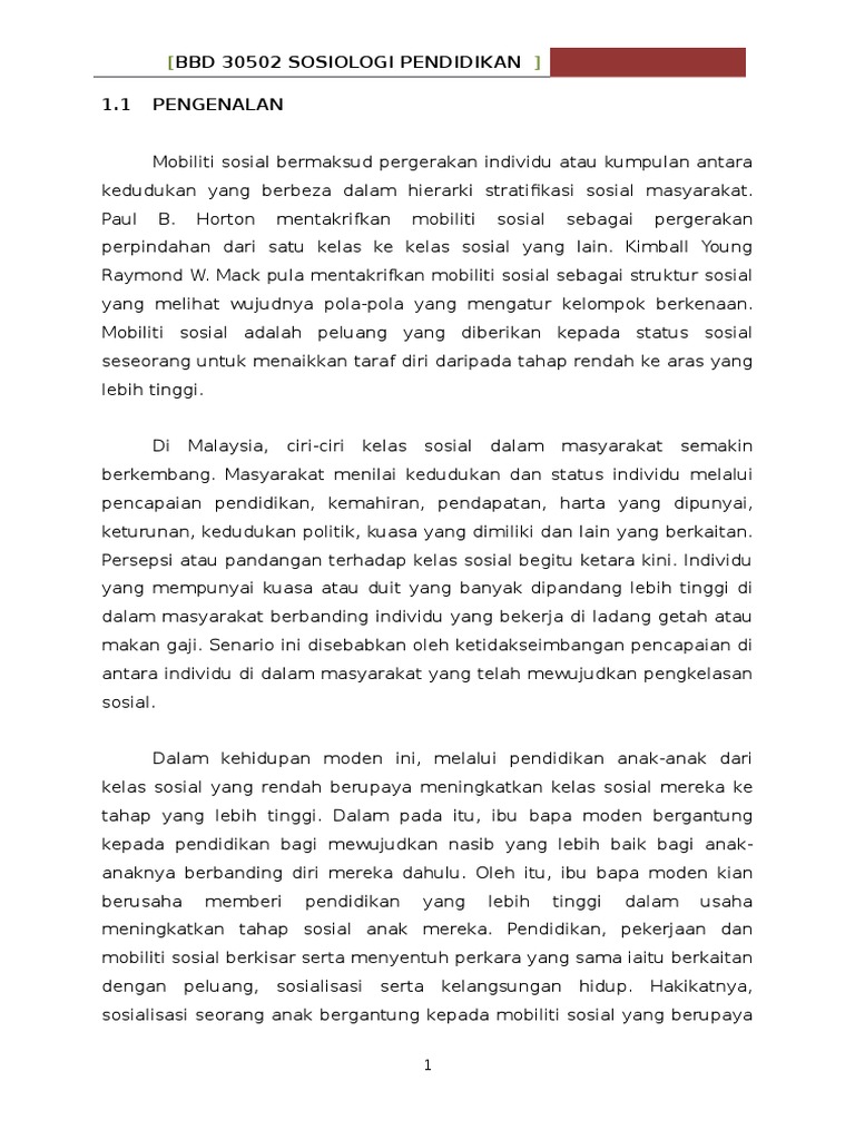 Mobiliti Sosial Pdf
