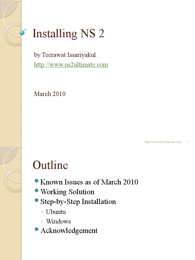 NS2 Installation Guide for Windows & Ubuntu | PDF | Operating System ...