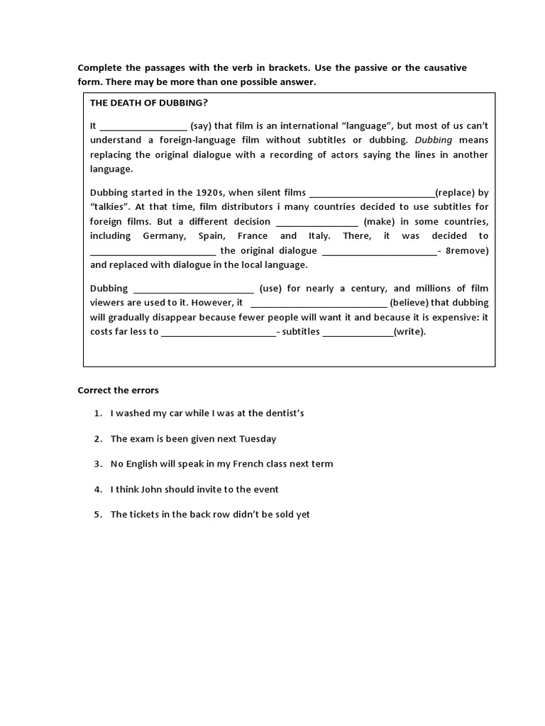 Passive Voice Workbook | PDF | Languages | Language Arts & Discipline