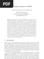 A Timing Analysis of Aodv: Abstract. Mobile Ad Hoc Networks (Manets) Are Wireless Networks