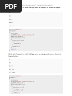 C Program To Display The Triangle Using, Numbers and Character