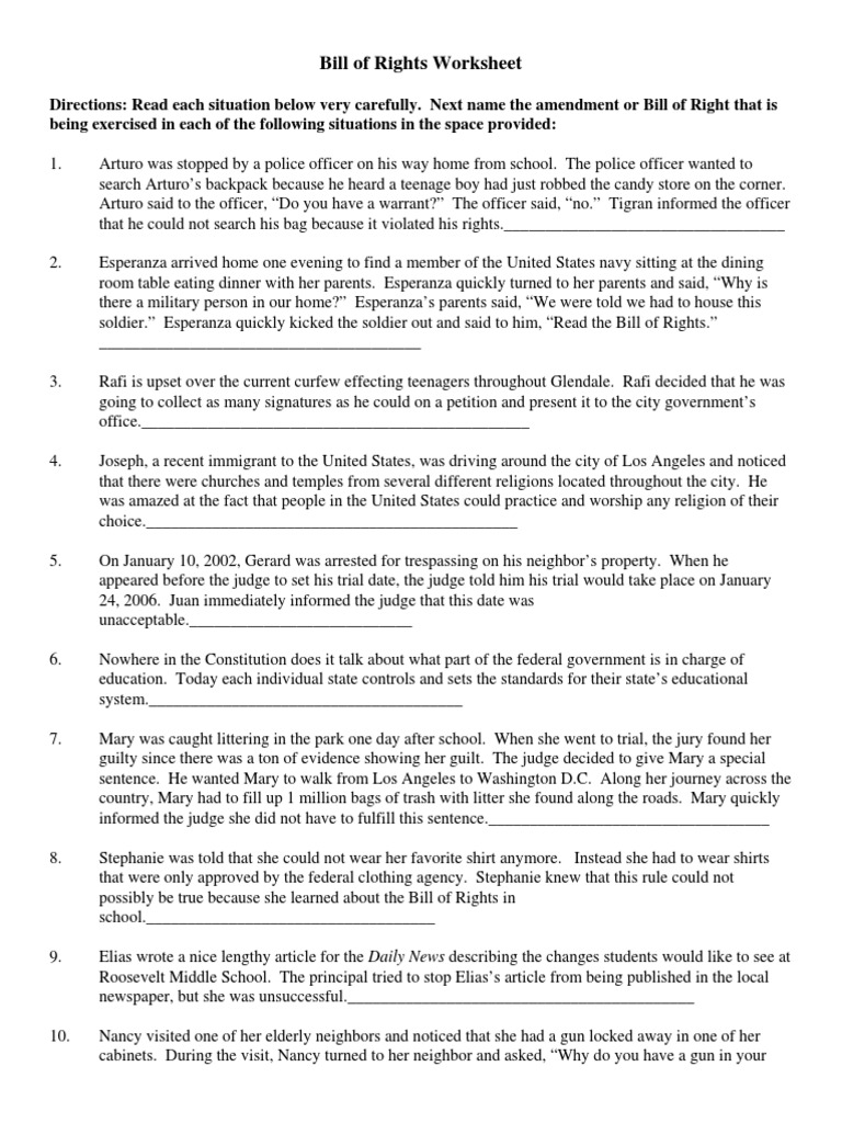 worksheet Bill Of Rights Worksheets bill of rights worksheet crime justice crimes