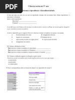 Ficha Trabalho CN 9 Ano Reproducao Sexual Humana