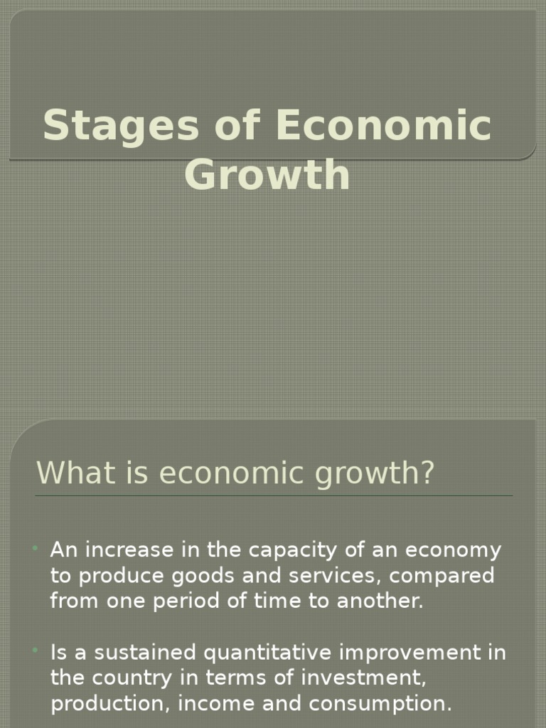 Stages of Economic Growth Industrial Revolution Economic Growth