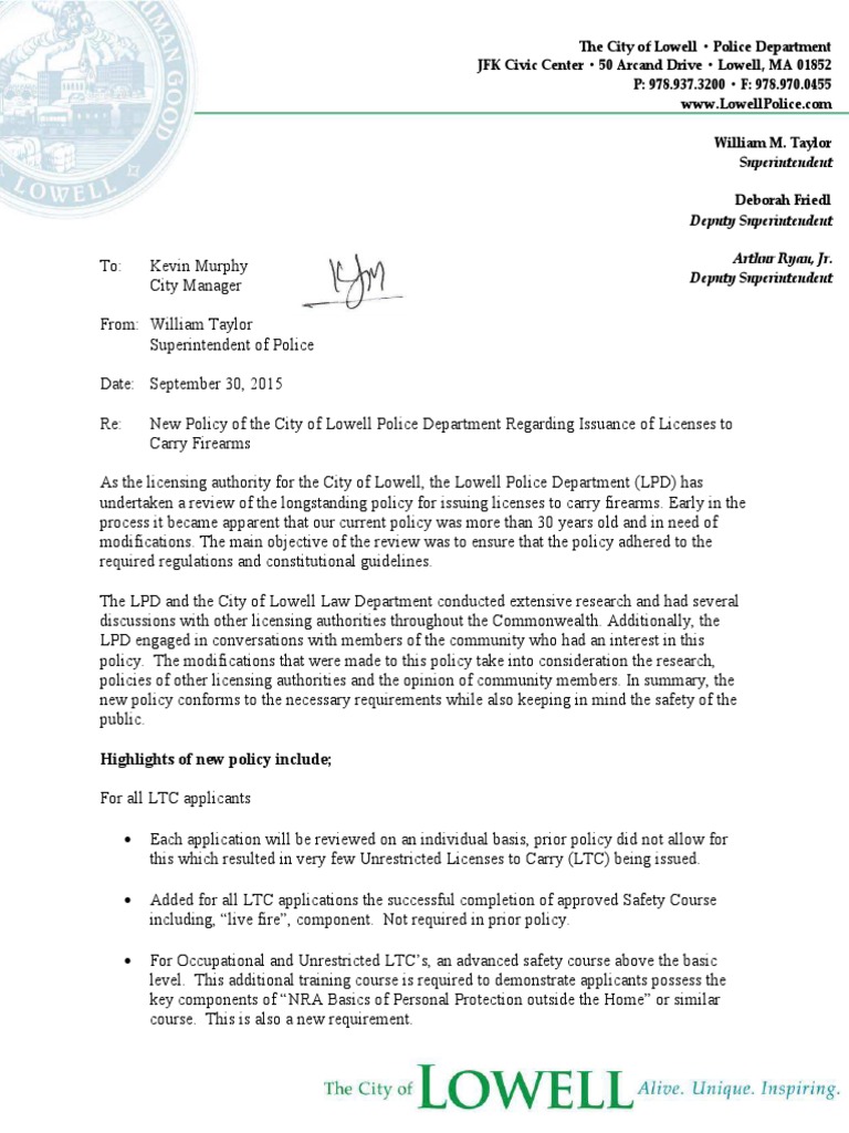 (J) Informational Firearm Policy Concealed Carry In The United