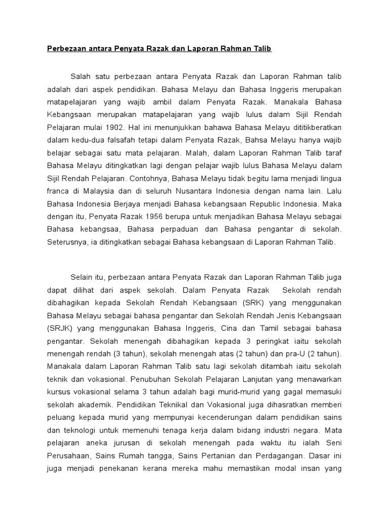 Presentation M 9 Perbezaan Penyata Razak Dan Rahman Talib