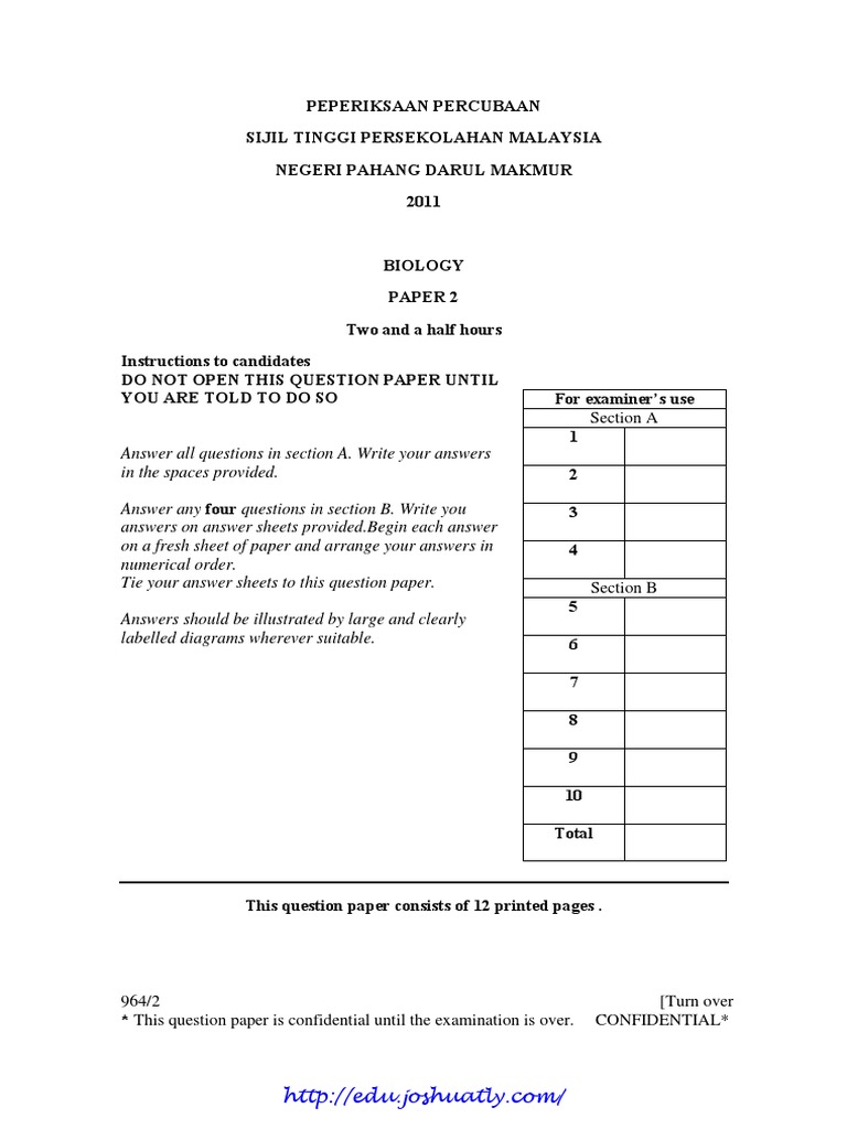 Biology stpm exercises download image
