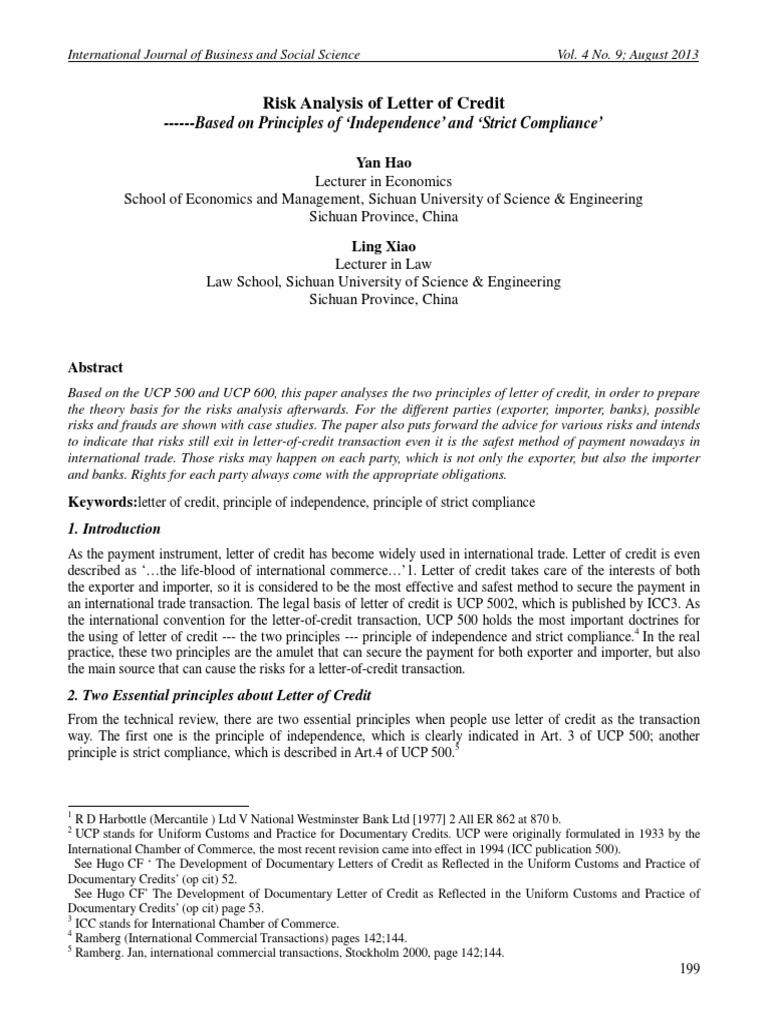 Riska Of Loc Letter Of Credit Shipping Service - 