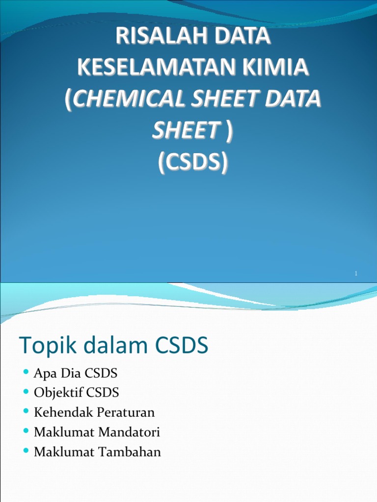 Risalah Data Keselamatan Kimia | PDF