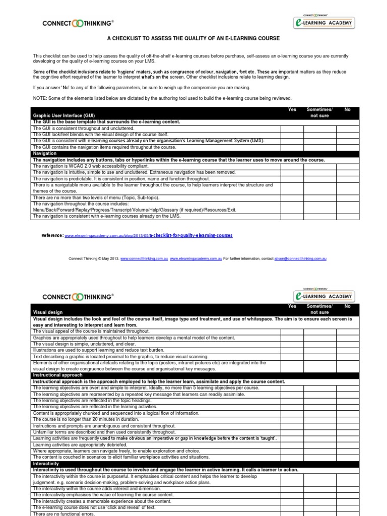 What Is An E-Learning Checklist? – HASNPX