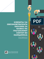 Извештај за овозможувачката околина за развој на граѓанскиот сектор во Македонија