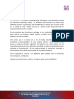 Carta de Invitación A Expositores