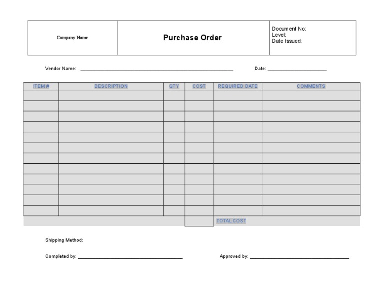 Purchase Order Template Guide | PDF | Finance & Money Management