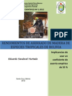 DC 2012 1 Rendimiento de Aserrio de Especies Tropicales de Bolivia