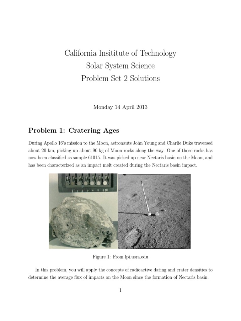 Solution To Problem Set 2 | PDF | Moon | Mars