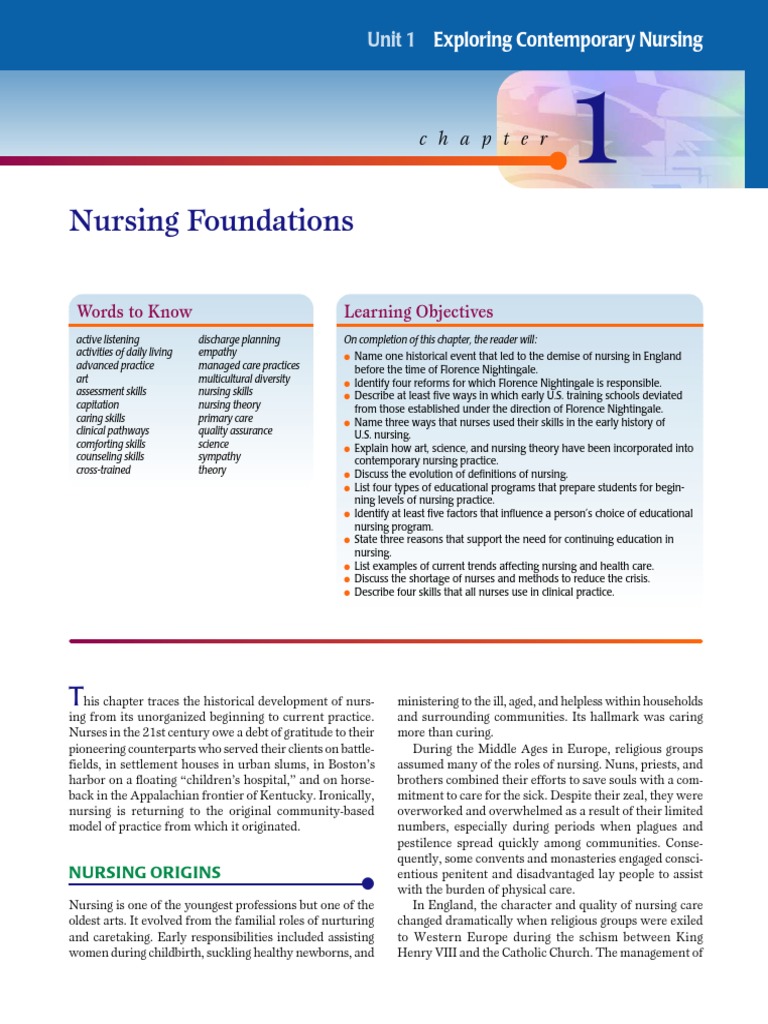 Chapter 1 Nursing Foundations PDF | PDF | Nursing | Health Care