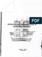 APOSTILA 1 MODULO DE INTTRODUÇÃO A ADMINISTRAÇÃO  TEORIA DA ADMINISTRAÇÃO E ORGANIZAÇÕES .PDF