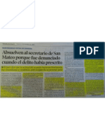 2015-10-06 Heraldo de Aragón Absuelven Al Secretario de San Mateo Porque Fue Denunciado Cuando El Delito Había Prescrito.