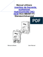 Manual utilizare convertizor de frecventa profesional HydroController (HC) HCW-HCA MM/MT/TT/ Standard/Advanced