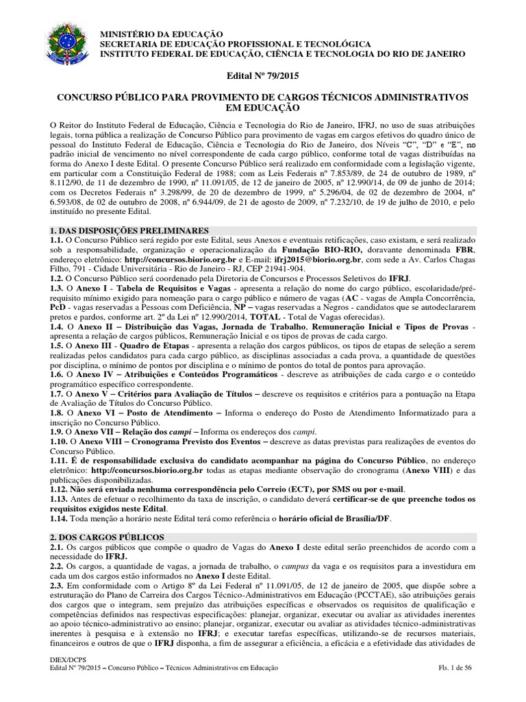 Concurso IFRJ 2021: Edital abre 53 vagas para Técnico-Administrativos