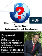 Country Evaluation and Selection International Business