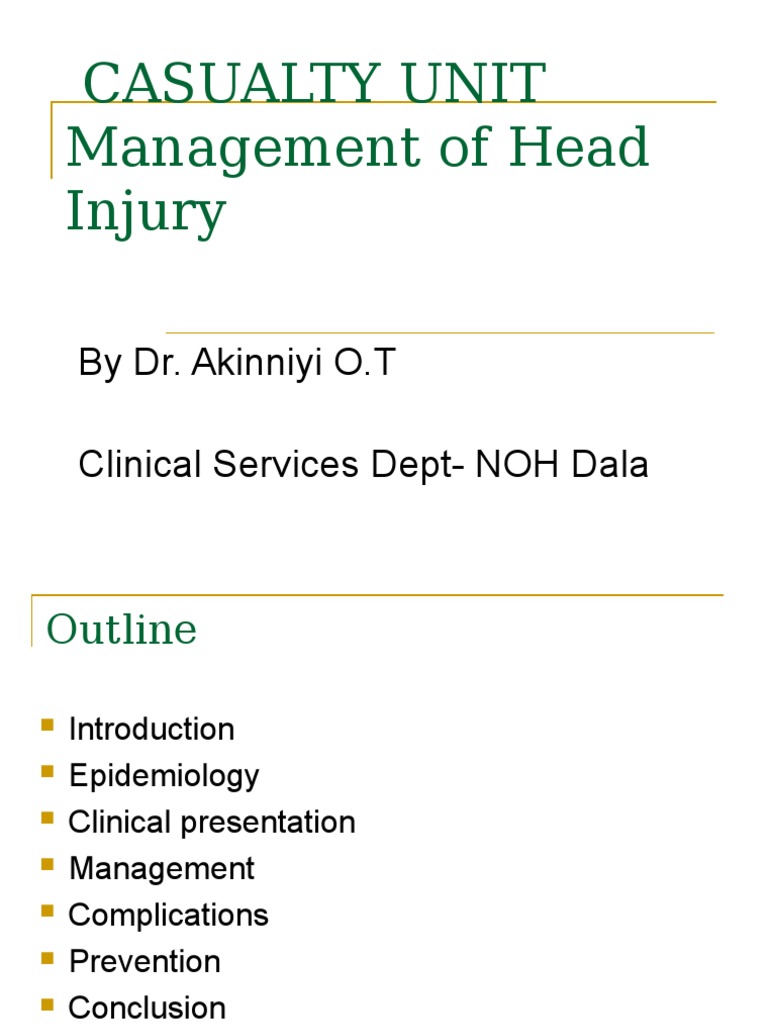 Management of Head Injury | PDF | Traumatic Brain Injury | Neurology