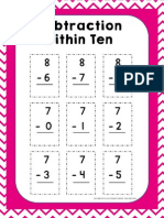 Subtraction Within Ten Flashcards