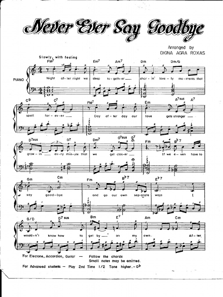 Never Ever Say Goodbye1 | PDF