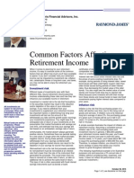 Common Factors Affecting Retirement Income