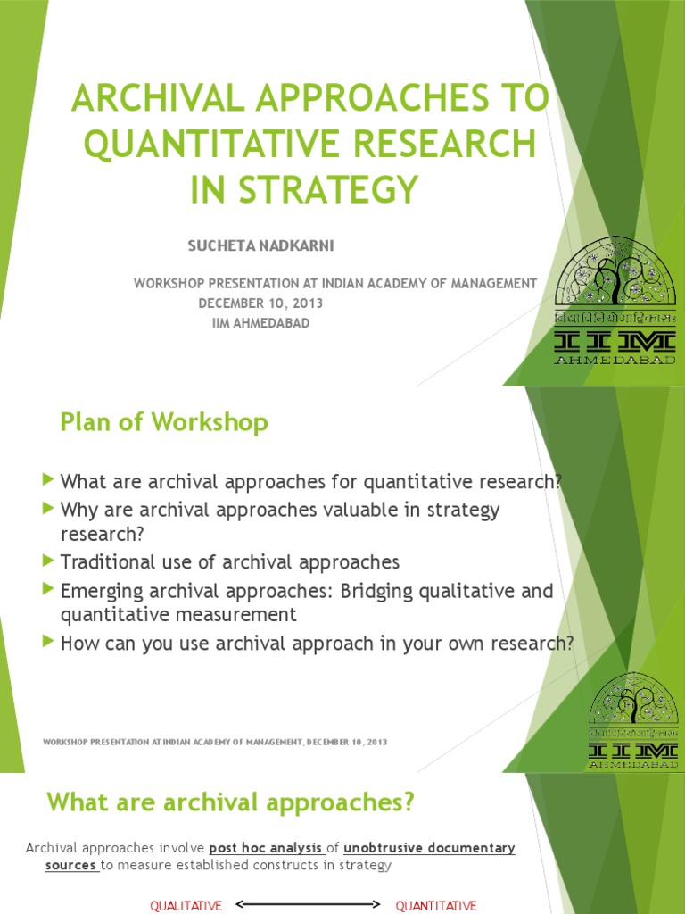 Archival Methods in Quantitative Strategy Research | PDF | Qualitative ...
