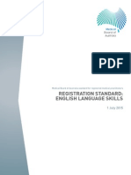 Medical Board Registration Standard English Language Skills 1 July 2015