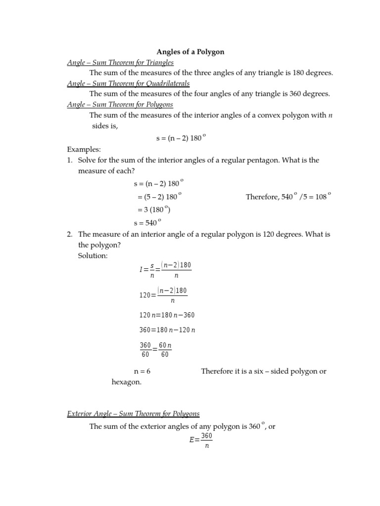 Polygon With 120 Degrees Angles Of A Polygon | PDF | Teaching Methods