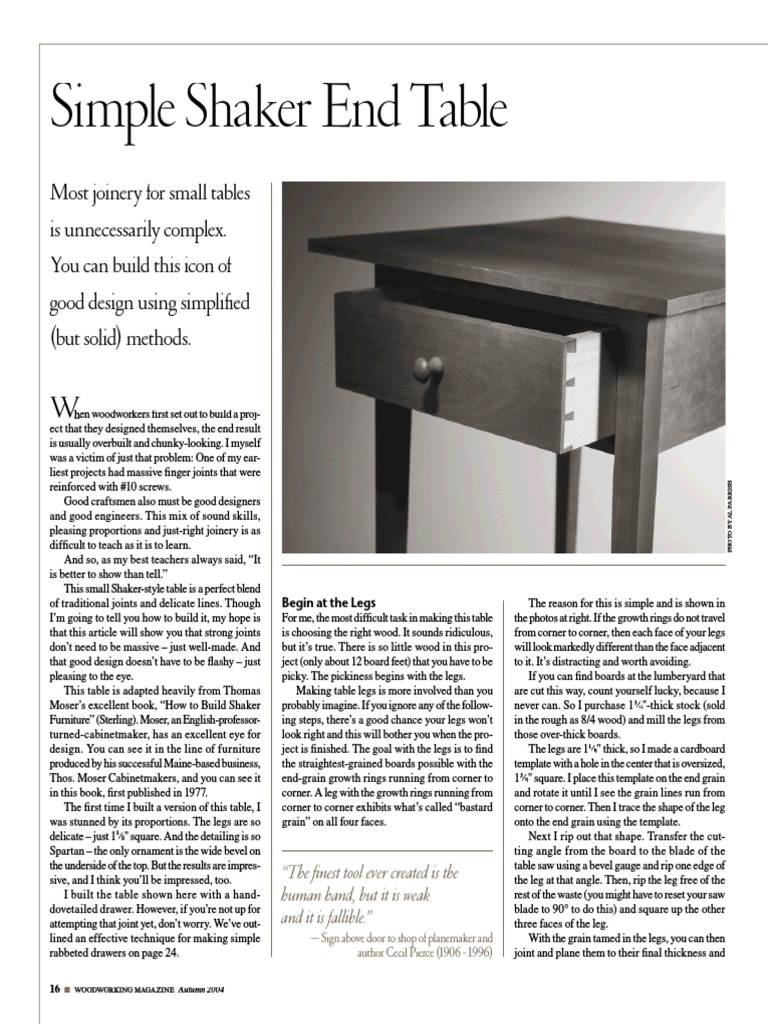 Free Woodworking Plans For Nightstand